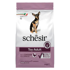 Schesir Dog Toy Adult ШЕЗІР ДОРОСЛИЙ ТОЙ КУРКА сухий монопротеїновий корм для собак міні порід , 2 кг., Пакунок см.