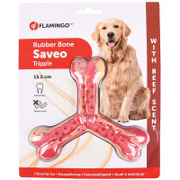 Flamingo Rubber Flexo Saveo Triple Bone Beef ФЛАМІНГО САВЕО ПОТРІЙНА КІСТКА жувальна іграшка для собак, смак яловичини , 15,5х14 см см.