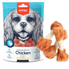 Wanpy Chicken Jerky Dumbbells ВАНПІ КІСТКА-ГАНТЕЛЬ З В’ЯЛЕНОЮ КУРКОЮ ласощі для собак , 0.1 кг.