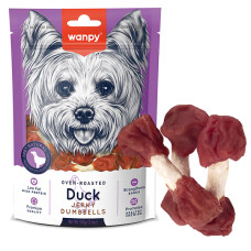 Wanpy Duck Jerky Dumbbells ВАНПІ КІСТКА-ГАНТЕЛЬ З В’ЯЛЕНОЮ КАЧКОЮ ласощі для собак , 0.1 кг.