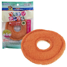 DoggyMan Loofah Doughnut ДОГГІМЕН ПОНЧИК ЛЮФА жувальна іграшка для чищення зубів собак , Помаранчевий - бежевий см., 10х10см см.