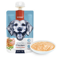 Wanpy Chicken Carrot & Pea ВАНПІ КРЕМ-ПЮРЕ КУРКА З МОРКВОЮ рідкий корм для собак , 0.09 кг.