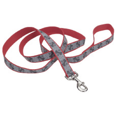 Coastal Lazer Brite Reflective Leash КОСТАЛ ЛАЗЕР БРАЙТ світловідбивний повідець для собак, 1.6смХ1.2м , Червоний з кісточками см., 1,6 см х 1,2 м см.