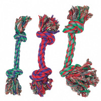 Flamingo Cotton Bone 2 Knots Mini ФЛАМИНГО ПРЕВОДНАЯ КОСТЬ МИНИ 2 узла игрушка для собак, 14 см, мины, 3 ед. см. 0 кг.