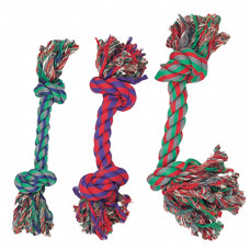 Flamingo Cotton Bone 2 Knots Mini ФЛАМІНГО МОТУЗЯНА КІСТКА МІНІ 2 вузли іграшка для собак , 14 см, мини, 3 ед. см., 0 кг.