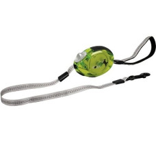 Flamingo Dogx2GO Belt Glassy S ФЛАМІНГО БЕЛТ ГЛАССІ повідець рулетка для собак до 12кг, світловідбивна стрічка 2м , 2 м, до 12 кг см., Зелений см.