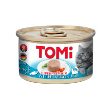 TOMi Salmon ТОМІ ЛОСОСЬ мус консерви для котів, банка 85г , 0.085 кг.