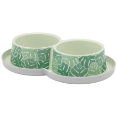 Moderna Double Trendy Dinner ЕДЕМ подвійна миска для котів, 2х350мл , Cвітло зелений см., 0.7 л., 2х350 мл, діаметр 10 см см.