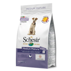Schesir Dog Medium Mature ШЕЗІР ЛІТНІХ СЕРЕДНІХ КУРКА сухий монопротеїновий корм для літніх або малоактивних собак середніх порід , 3 кг.