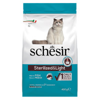 Schesir Cat Sterilized & Light ШЕЗІР СТЕРИЛІЗОВАНІ ЛАЙТ РИБА сухий монопротеїновий корм для стерилізованих котів, для котів схильних до повноти , 0.4 кг., Пакунок см.