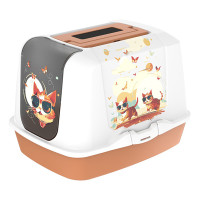 Moderna Trendy Cat Indy&Louise МОДЕРНА ІНДІ та ЛУЇЗА закритий туалет для котів , 50(Д) х 39(Ш) х 37(В) см см., Карамель см.