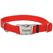 Coastal Metal Buckle КОСТАЛ ТИТАН БАКЛ нашийник для собак, 2.5х46-66см , Червоний см.