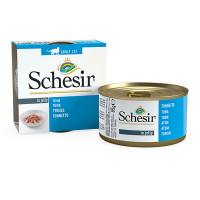 Schesir Tuna ШЕЗИР ТУНЕЦ в желе натуральные консервы для кошек, влажный корм, банка 85г 0.085 кг.