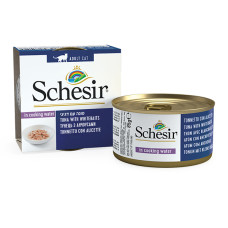 Schesir Tuna with Whitebaits ШЕЗІР ТУНЕЦЬ З АНЧОУСАМИ та рисом в бульйоні натуральні консерви для котів, вологий корм, банка 85г , 0.085 кг.