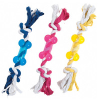 Flamingo Good4Fun Bone With Rope ФЛАМИНГО ГУД ФО ФАН КОСТЯ НА ПЕРЕВОЗКЕ игрушка для собак , 9 см см.