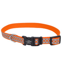 Coastal Lazer Brite Reflective Collar КОСТАЛ ЛАЗЕР БРАЙТ світловідбивний нашийник для собак, 1.6х30-46см , Помаранчеві точки см., 1,6 х 30-46 см см.