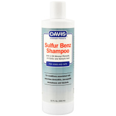 Davis Sulfur Benz Shampoo ДЕВІС СУЛЬФУР БЕНЗ шампунь з 2,5% пероксидом бензоїлу, сіркою, саліциловою кислотою для собак і котів із захворюваннями шкіри , 0.355 л.