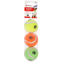 Flamingo Smash Tennis Ball ФЛАМІНГО СМЕШ тенісний м’яч 6 см з пищалкою іграшка для собак, набор 3шт. , диаметр 6 см см.