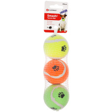 Flamingo Smash Tennis Ball ФЛАМІНГО СМЕШ тенісний м’яч 6 см з пищалкою іграшка для собак, набор 3шт. , диаметр 6 см см.