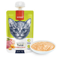 Wanpy Tuna Chicken & Carrot ВАНПІ КРЕМ-ПЮРЕ ТУНЕЦЬ І КУРКА З МОРКВОЮ рідкий корм для котів , 0.09 кг.