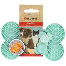 Flamingo Lick Pad Yummee ФЛАМІНГО ЛИЗАЛЬНИЙ КИЛИМОК антистрес для собак і котів , S: 15 (Д) х 8,6 (Ш) х 1,9 (В) см см., М’ятний см.