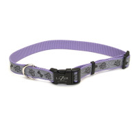 Coastal Lazer Brite Reflective Collar КОСТАЛ ЛАЗЕР БРАЙТ світловідбивний нашийник для собак, 1.6х30-46см , Лапа кістка фіолетовий см., 1,6 х 30-46 см см.