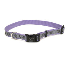 Coastal Lazer Brite Reflective Collar КОСТАЛ ЛАЗЕР БРАЙТ світловідбивний нашийник для собак, 1.6х30-46см , Лапа кістка фіолетовий см., 1,6 х 30-46 см см.