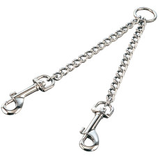 Sprenger Coupling Chain СПРЕНГЕР ПОВІДЕЦЬ-СПАРКА для 2-х собак, карабін, хромована сталь , 2,5 мм, 42 см см., Хромована сталь см.
