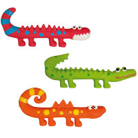 Flamingo Jurassic ФЛАМИНГО ИГУАНА КРОКОДИЛ ХАМЕЛЕОН латексная игрушка с пищалкой для собак, 20х8,5х3 см см.