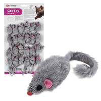 Flamingo Furry Mouse Grey ФЛАМІНГО МИША СІРА іграшка з брязкальцем і котячою м’ятою для котів , 5 см 1шт (24шт. х уп.) см.