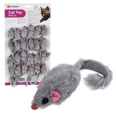 Flamingo Furry Mouse Grey ФЛАМІНГО МИША СІРА іграшка з брязкальцем і котячою м’ятою для котів , 5 см 1шт (24шт. х уп.) см.