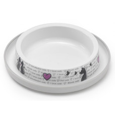 Moderna Trendy Dinner Cats in Love МОДЕРНА ЗАКОХАНІ КОТИ миска для котів, 210мл , Білий см., 0.21 л., 15,7x15,7x3,4 см см.