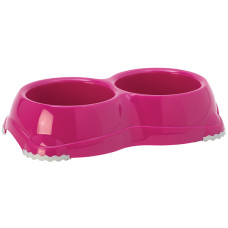 Moderna Double Smarty Bowl Small МОДЕРНА СМАРТІ подвійна миска для собак і котів, 2х330мл , Яскраво-рожевий см., 0.33 л., 26.1(Д) x 14.4(Ш) x 5.7(В) см см.