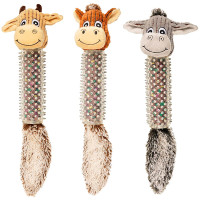 Flamingo Cow/Horse/Donkey Spines ФЛАМІНГО КОРОВА КІНЬ ВІСЛЮК м’яка іграшка з пищалкою для собак , 16х45 см см.