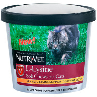 Nutri-Vet L-ЛИЗИН (L-Lysine) добавка для иммунитета кошек, 90 табл. л.
