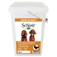 Schesir Dog Medium Adult Chicken ШЕЗИР ВЗРОСЛЫЙ СРЕДНЯЯ КУРКА сухой монопротеиновый корм для собак средних пород, 5 кг., на вес см.