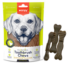 Wanpy Toothbrush Chews Chicken ВАНПІ ЗУБНА ЩІТКА жувальні ласощі зі смаком курки для собак , 0.1 кг.