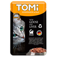 TOMi Superpremium Goose Liver ТОМІ ГУСАК ПЕЧІНКА консерви для котів, вологий корм, пауч 100г , 0.1 кг.