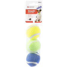 Flamingo Smash Tennis Ball ФЛАМІНГО СМЕШ тенісний м’яч 5см із пищалкою, іграшка для собак, набір 3шт. , диаметр 5 см см.