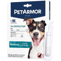 PetArmor Medium ПЕТАРМОР краплі від бліх, кліщів, вошей для собак 10-20кг, 1.34мл , 3 шт. в пакунку см., 1,34 мл, ціна за 1 піпетку см.