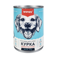 Wanpy Chicken Chunk ВАНПИ КУРКА кусочки влажный корм консервы для собак банка 375г 0.375 кг.