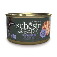 Schesir After Dark Chicken With Duck ШЕЗІР КУРКА З КАЧКОЮ в бульйоні натуральні консерви для котів, банка 80г , 0.08 кг.