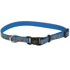 Coastal Lazer Brite Reflective Collar КОСТАЛ ЛАЗЕР БРАЙТ світловідбивний нашийник для собак, 1.6х30-46см , Бірюзовий з кісточками см., 1,6 х 30-46 см см.