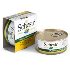 Schesir Chicken with Ham ШЕЗІР КУРЯЧЕ ФІЛЕ З ШИНКОЮ в желе натуральні консерви для собак, вологий корм, банка 150г , 0.15 кг.