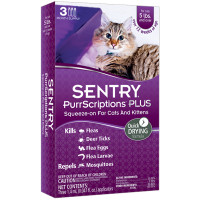 Sentry PurrScriptions Plus СЕНТРІ ПУРРСКРИПШНС ПЛЮС краплі від бліх і кліщів для котів вагою від 2.2кг , від 2,2 кг, 1,4 мл, 3 шт/уп (ціна за піпетку) л.