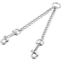 Sprenger Coupling Chain СПРЕНГЕР ПОВІДЕЦЬ-СПАРКА для 2-х собак, карабін, хромована сталь , 3 мм, 48 см см., Хромована сталь см.