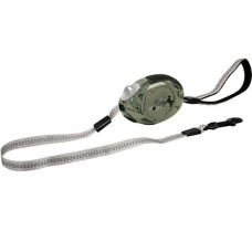 Flamingo Dogx2GO Belt Glassy L ФЛАМІНГО БЕЛТ ГЛАССІ повідець рулетка для собак до 35кг, світловідбивна стрічка 2м , 2 м, до 35 кг см., Сірий см.