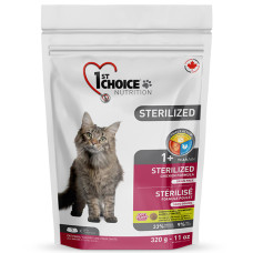 1st Choice Sterilized Chicken ФЕСТ ЧОЙС СТЕРІЛАЙЗИД КУРКА сухий суперпреміум корм для стерилізованих котів , 0.32 кг., Пакунок см.