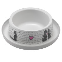 Moderna Trendy Dinner Cats in Love МОДЕРНАЯ ВЛЮБЛЕННЫЕ КОТЫ миска для кошек, 350мл, Белый см., 0.35 л., 17x17x5,3 см см.