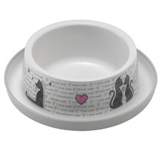 Moderna Trendy Dinner Cats in Love МОДЕРНА ЗАКОХАНІ КОТИ миска для котів, 350мл , Білий см., 0.35 л., 17x17x5,3 см см.
